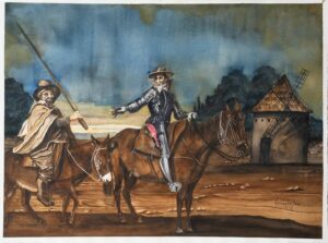 pintura de don quijote y sancho