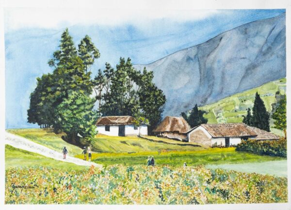 pintura de paisaje rural