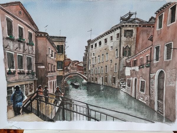 pintura de los canales de venecia